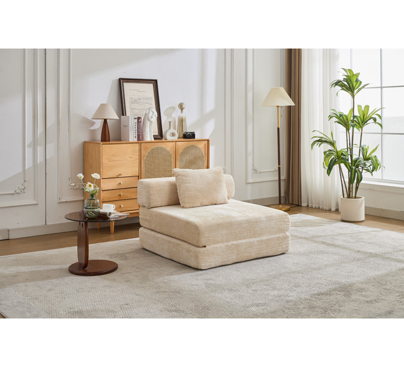 Fauteuil convertible Chenille, Beige