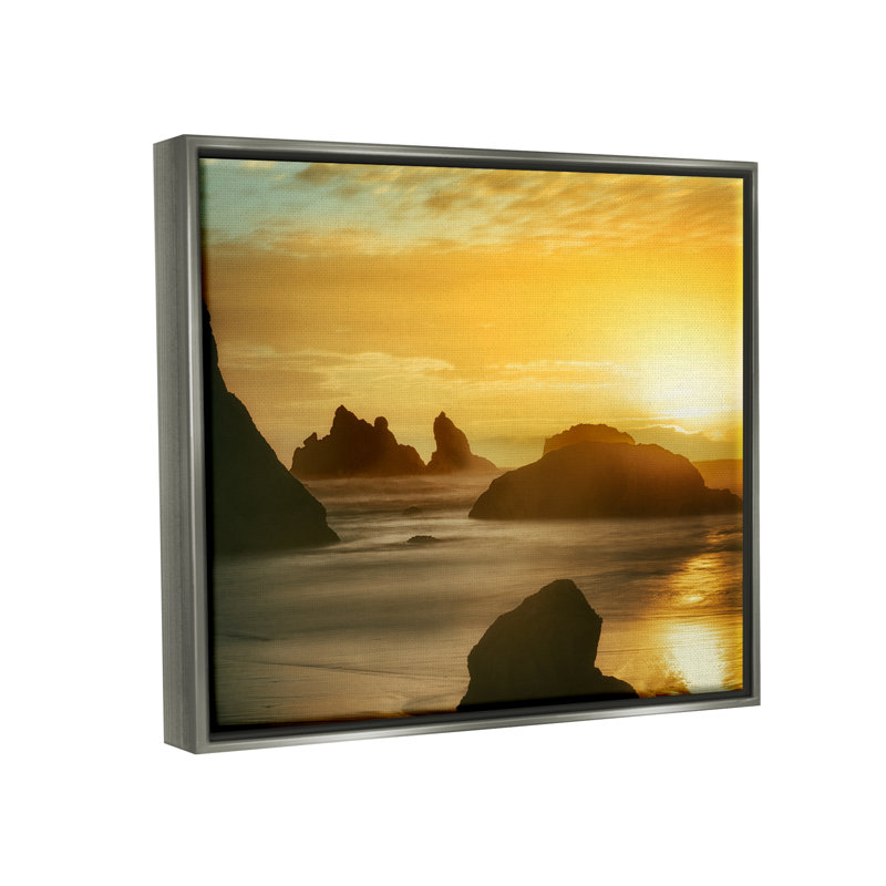 "Stupell Industries Sea Stacks at Sunset", art mural sur toile par Dennis Frates, H 17 po x l 21 po x P 1,7 po
