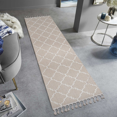 / Trellis 2X8 Tapis - Élégant pour intérieur et extérieur - Teinture sans perte de poils et pour animaux de compagnie Salon, salle à manger, vestibule Polypropylène à hauteur de poils moyen facile à nettoyer avec envers en coton