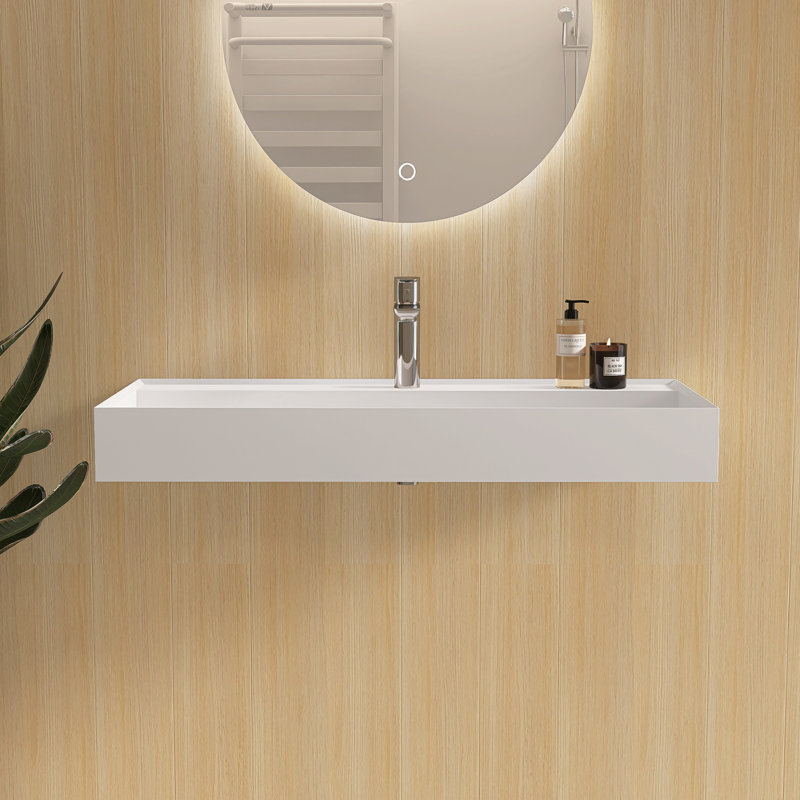 39'' Wall Mounted Bathroom Sink Solid Surface Sink