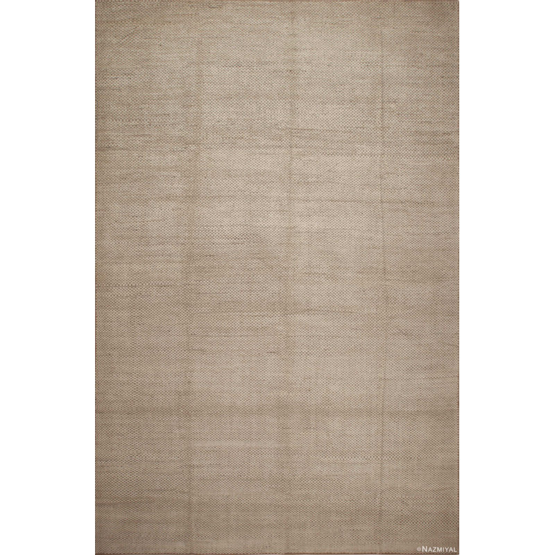 Tapis contemporain moderne à motif géométrique à motif géométrique neutre et crème One-of-a-Kind
