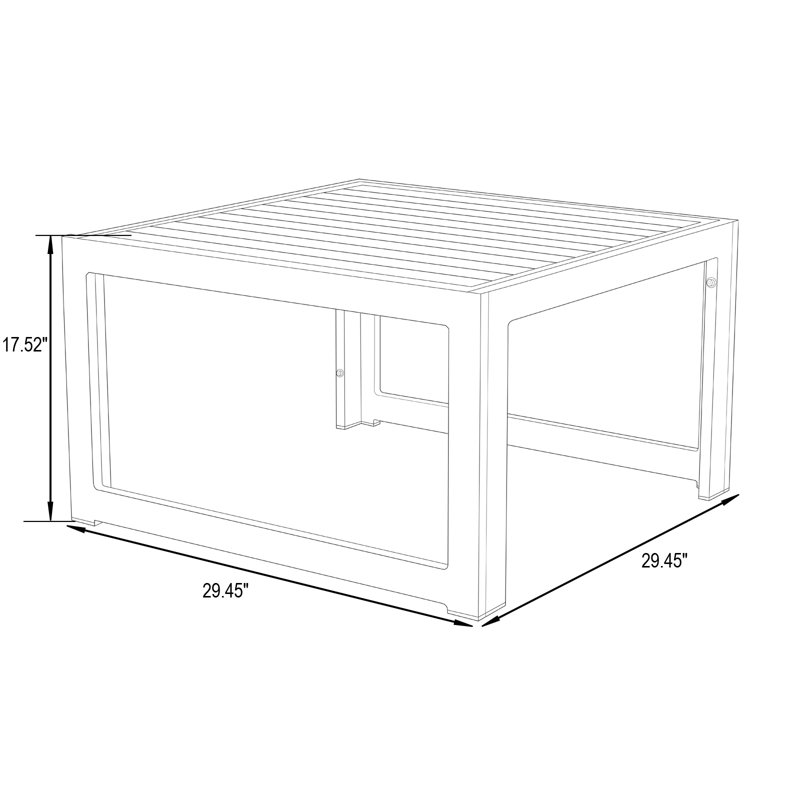 Ensemble de causeuse et table basse 5 pièces Hokku Designs Letendre, Bleu