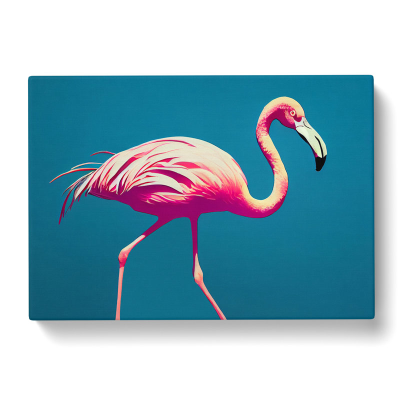Thrilling Flamingo - Wrapped Canvas, 40cm H x 60cm W x 3cm D