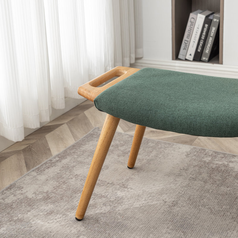 Janaesha Upholstered Ottoman, Green
