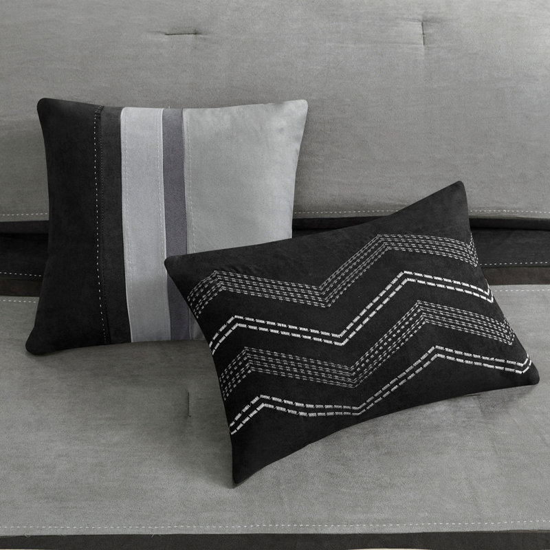 7 Piece Comforter Set Black