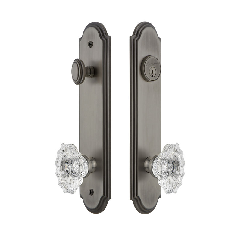 Complete Arc Entry Knob Set with Deadbolt, Antique Pewter, 2.375"