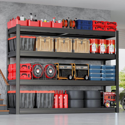 Étagère de garage avec tablettes en métal robustes de l 67 po x P 24 po x H 68 po