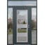 Panneau d'entrée en acier argenté anthracite / anthracite avec 2 panneaux latéraux et porte d'entrée pré-montée traverse-119970105-119970108-119970110