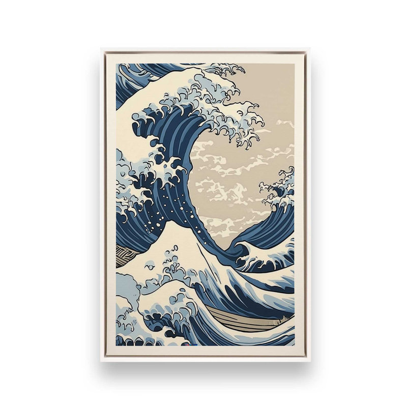 Cerulean Break Wrapped Canvas, Opaque White Framed, 18" H x 12" W