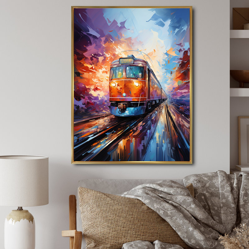 " Train Bold Rhythms ", 20" H x 12" W x 1" D, Gold Floater Framed