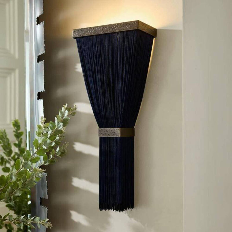 Jenessa 1 - Light LED Flush Mounted Sconce, Navy
