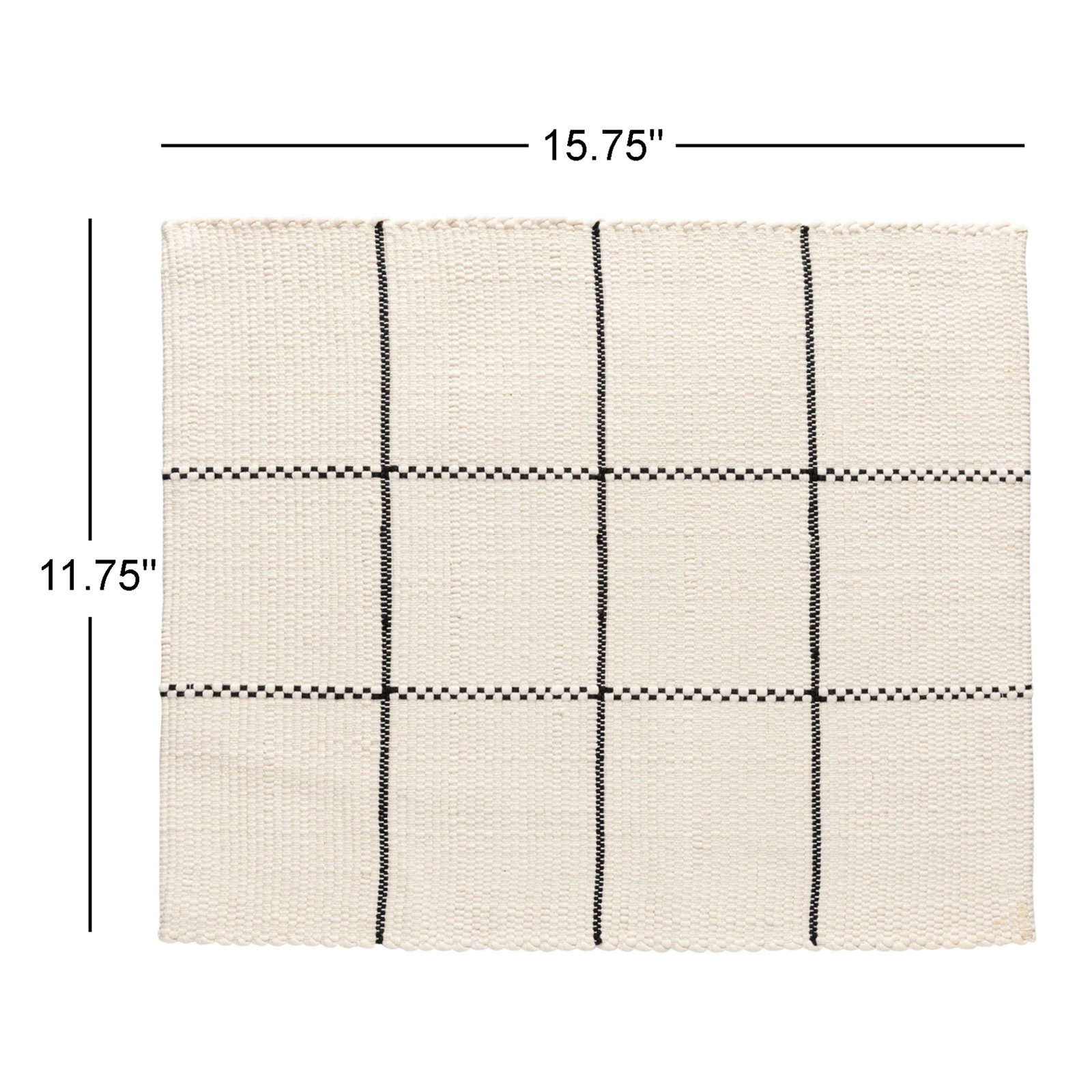 Costa Nova Recycled Cotton Placemat, White/Black