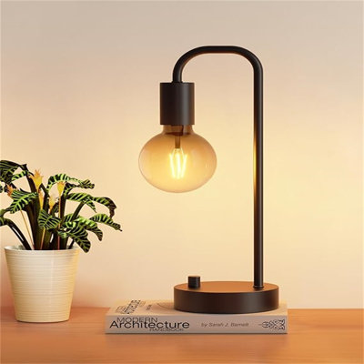 Industrial Table Lamp For Bedroom, Fully Dimmable Modern Bedside Lamps With 2700K Warm Light Bulb For Kids Reading, Minimalist Nightstand Lamps For Living Room, Office (Bulb Included)