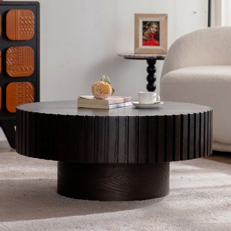 Table basse ronde à thé en forme d'olivier