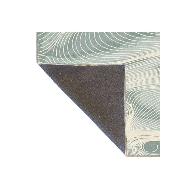 Tapis vert lavable à rayures, Sous-tapis carré 3 pi 11 po inclus
