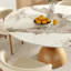 Table de salle à manger ronde moderne avec table en pierre frittée de qualité supérieure et base en bois massif robuste pour 2/4/6-1007300664-1007300665