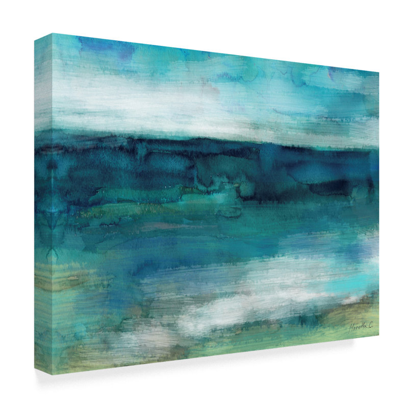 « ocean ondulations 1 », reproduction de peinture à l’acrylique sur toile tendue, H 14 po x l 19 po x P 2 po
