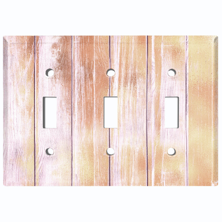 WorldAcc Metal Light Switch Plate Outlet Cover (Natural Wood Fence ...