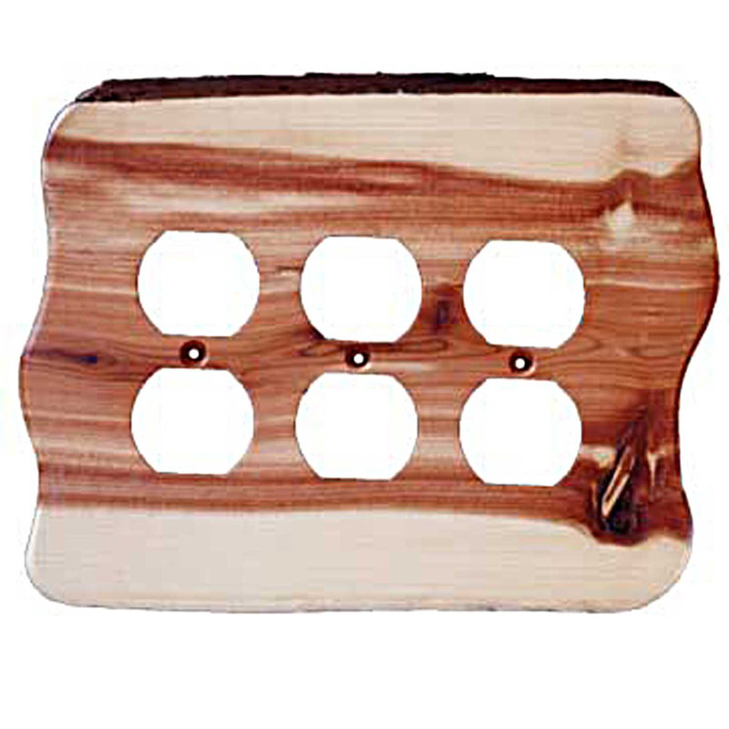 Plaque murale 3 groupes de prises de courant duplex Rustic
