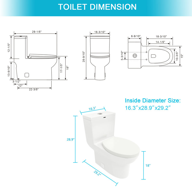 Ceramic Toilet - Construction, Dual Flush, Silent Flushing Seat High Temperature Fired, Soft Closing