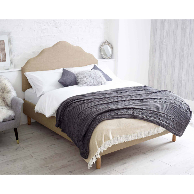 Aimantas Upholstered Headboard, Mink, Small Double (4')