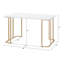 Estie White & Gold Finish Writing Desk