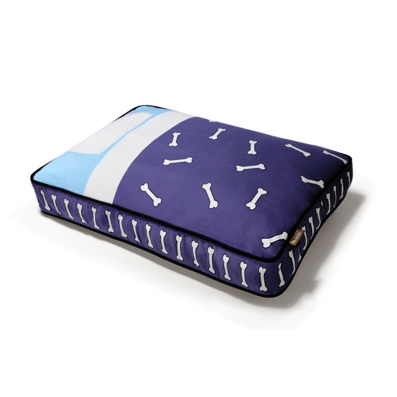 Lit rectangulaire pour animal de compagnie utopian, Bleu violet / bleu poudre, Petit (l 28 po x P 20 po x H 4 po)