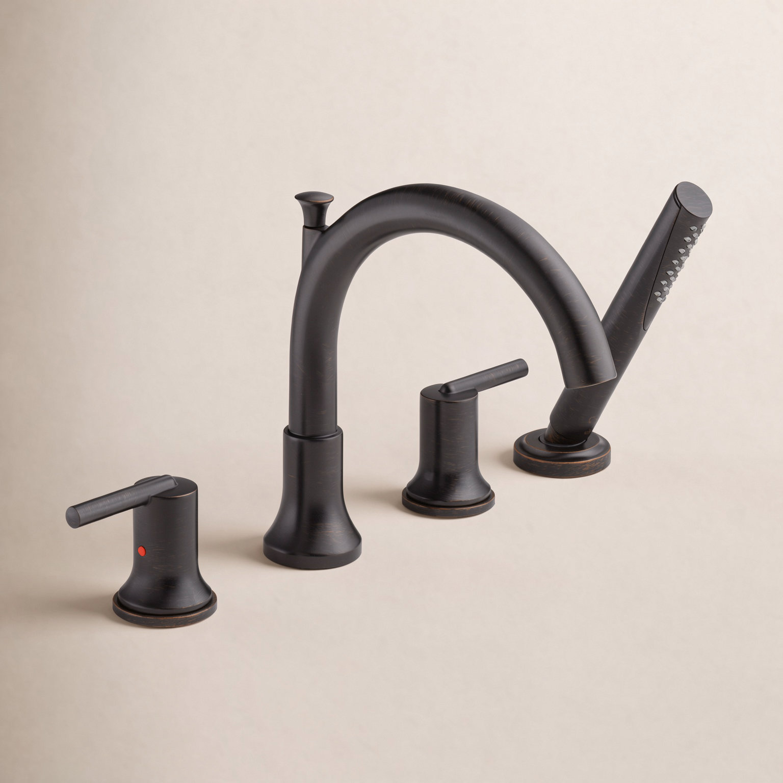 Trinsic Deck Tub Filler with Handshower, Venetian Bronze