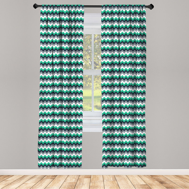 Chevron Semi-Sheer Rod Pocket Sliding Panel, 28" x 95"