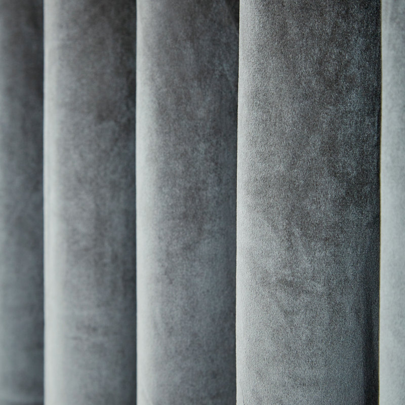Escala Eyelet Room Darkening Curtains, Width 167 x Drop 183 cm, Steel