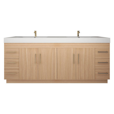 Ensemble de meuble-lavabo double 84 po avec tiroirs et portes 84 po