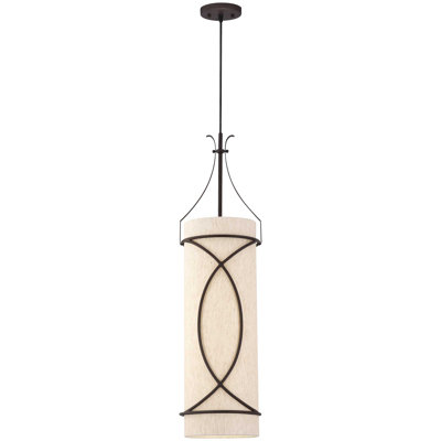 Giovanni 2-Light Indoor Antique Bronze Fluorescent Cylinder Pendant