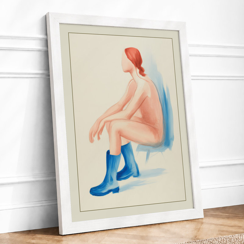 Woman in Repose Modern - Framed Print, A4 - 29.7 x 21.0 cm, White