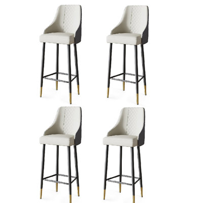 Ensemble de 4 tabourets de comptoir modernes avec revêtement en cuir PU