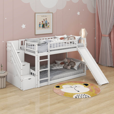 Twin Over Twin Bunk Bed With Slide