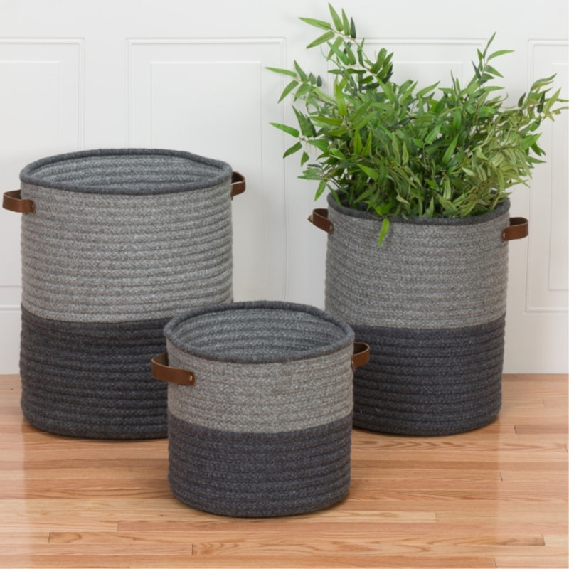 Panier en laine mélangée Casa Mesa, H 16 po x l 14 po x P 14 po, Vert