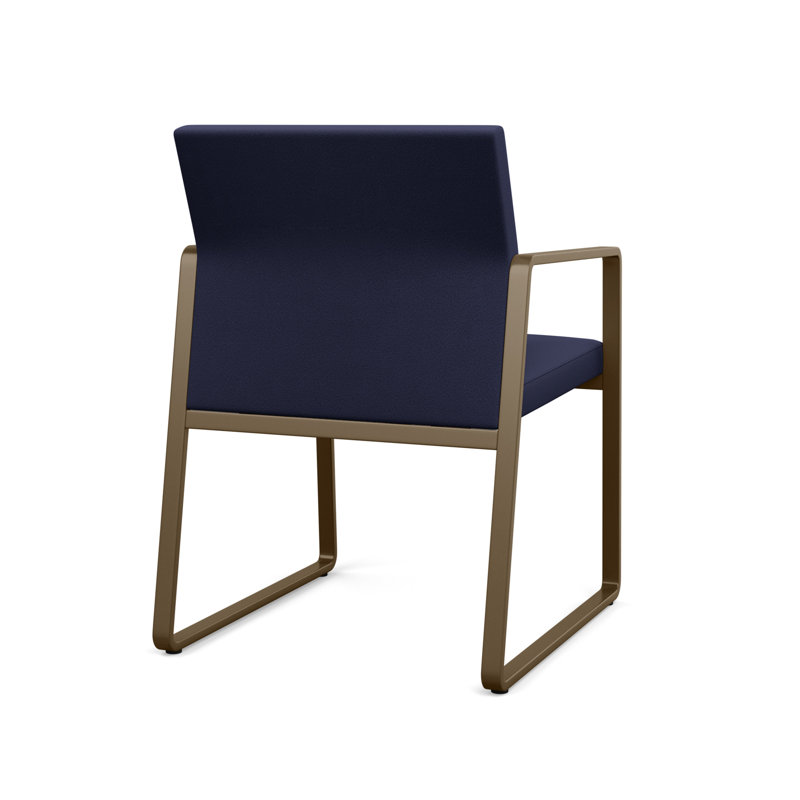 Chaise d'invité Gansett, Bronze, Portes ouvertes en tissu bleu marine