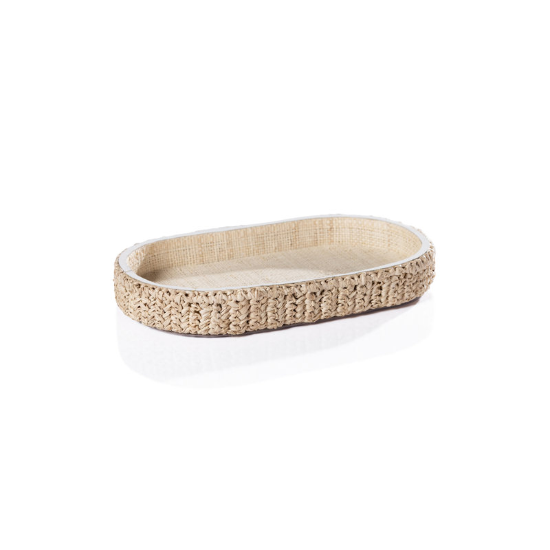 Plateau oval en raphia Reggio, L 10,75 po x P 6,5 po x H 1,5 po