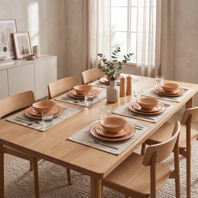 Rustic Charm Speckled Pink Porcelain Dinnerware Set (24-Piece Service for 6)
