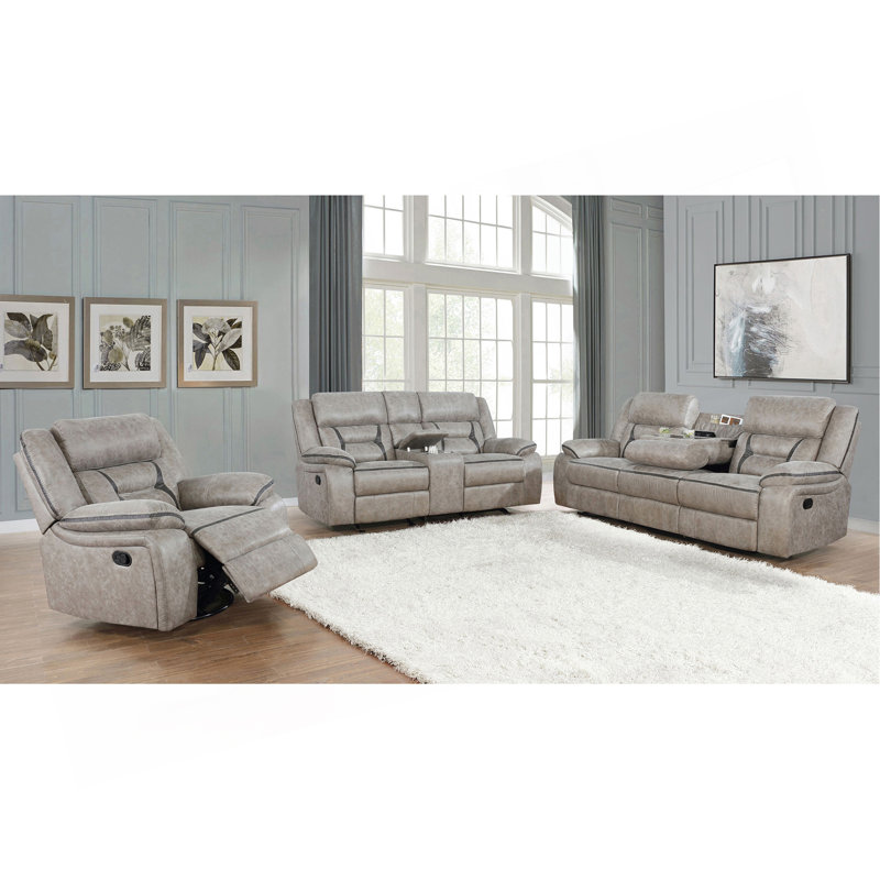 Brazelton Taupe Upholstered Swivel Glider Recliner With Pillow Top Arms