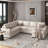 Sectional Sleeper Sofa Bed with Lounge Chair, USB and Type-C Interfaces-1866886681