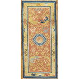 Art Deco Hand Knotted Wool Oriental Area Rug in Orange/Yellow