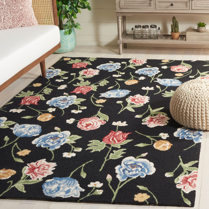 Tapis en laine / coton touffeté à la main Leitha, Rectangle 6 pi x 9 pi