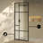 Leiden 34 X 76 Framed Fixed 3/8 In. (10Mm) Frosted Tempered Glass Shower Door With Matte Black Frame