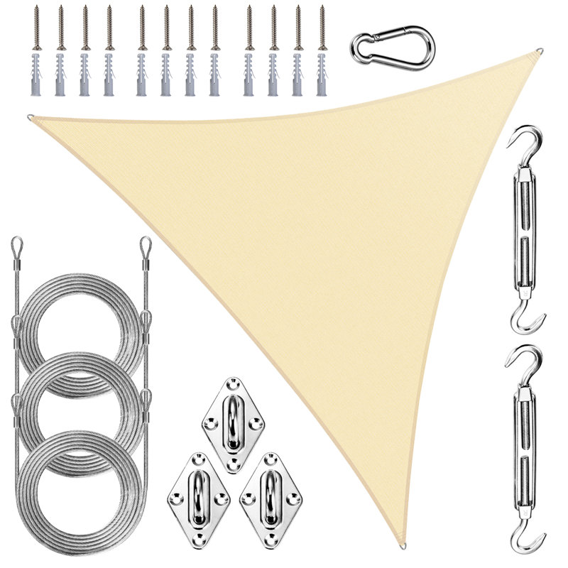 Voile d'ombrage Royal Shade Triangle Pro avec trousse de quincaillerie et corde, 12 pi x 12 pi x 12 pi