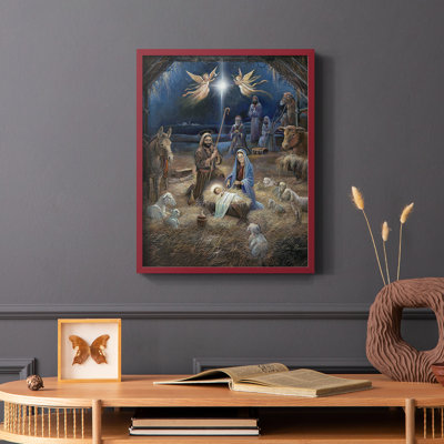 «Silent Night», reproduction encadrée - bois massif