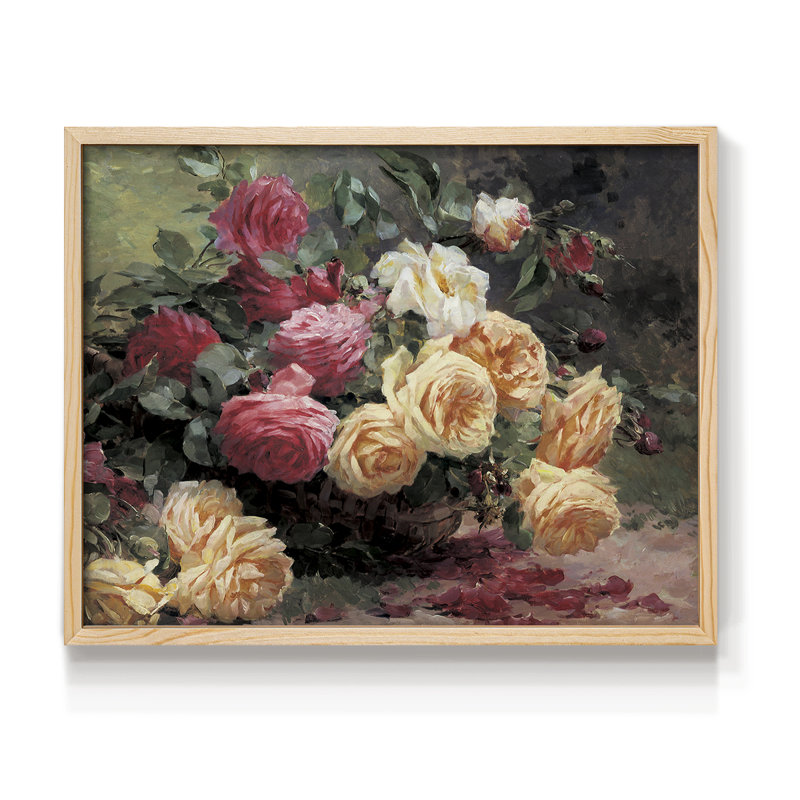 Roses revisitées - impression encadrée - réaménageable, H 8 po x l 10 po, Naturel