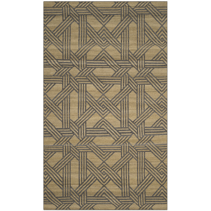 Fitzpatrick Hand Woven Wool Geometric Rug, Rectangle 5' x 8'