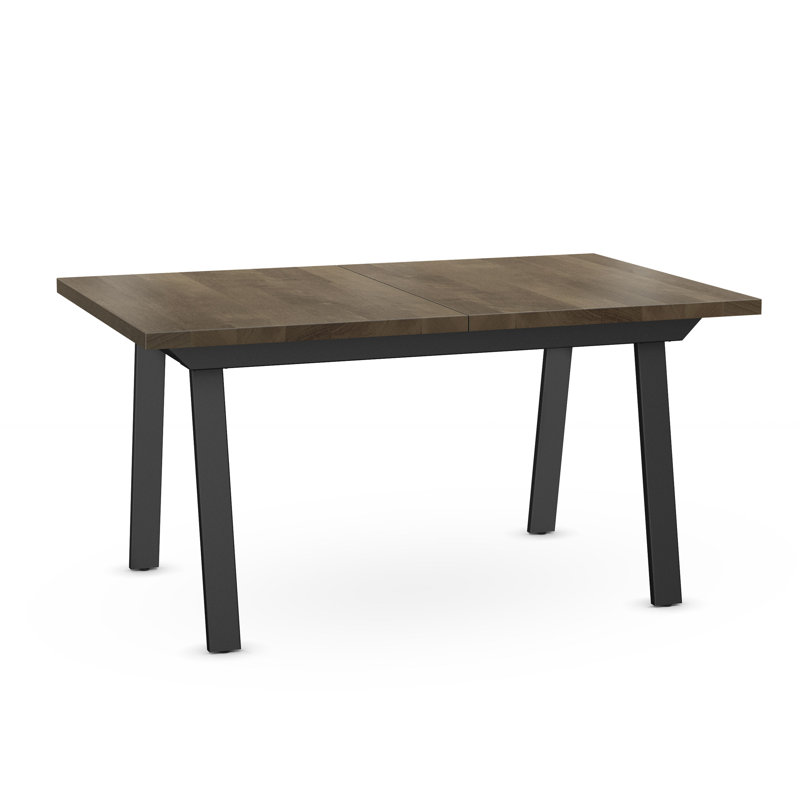 Thorma Solid Wood Extendable Dining Table, Beige Wood