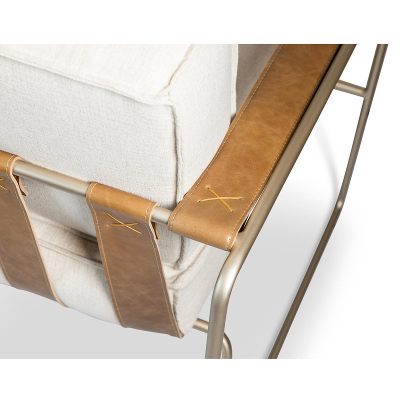 Modern Brazilian Armchair, Medley Ivory Performance Basketweave